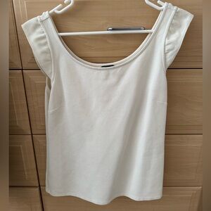 Ann Taylor Off-White Scoop Neck Tank Top